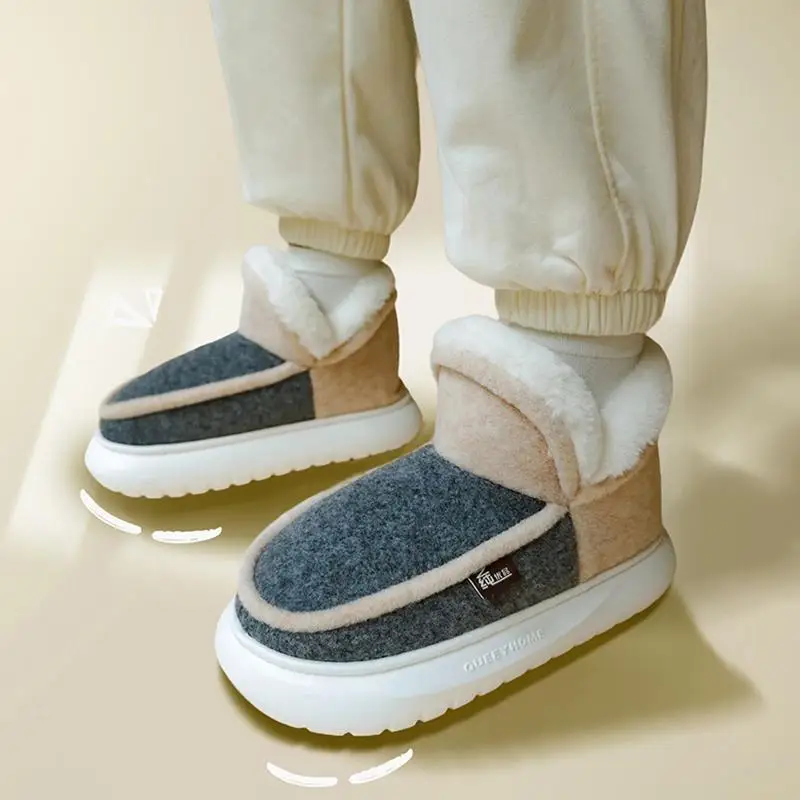 Botas de casa invierno algodón – Suela felpa suave térmicas - imagen 4