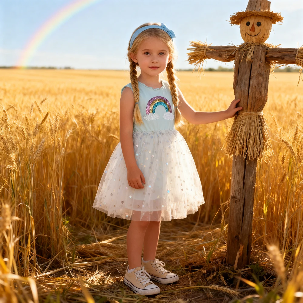 DXTON vestido princesa de verano sin mangas con lentejuelas - imagen 2