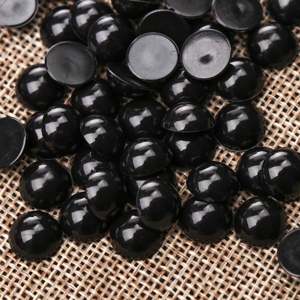 Ojos redondos negros para peluches – plástico 3-12 mm