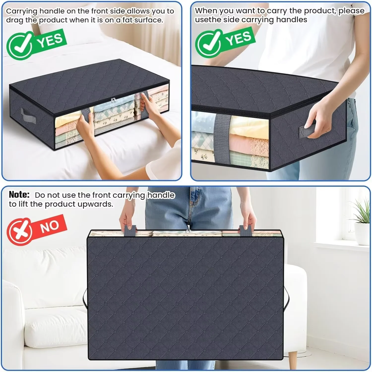 Contenedor debajo de la cama para guardar ropa, zapatos y mantas - imagen 5
