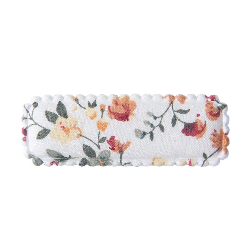 Pinzas cuadradas de tela con estampado floral para niñas