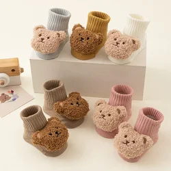 Calcetines antideslizantes para bebé con oso - algodón suave