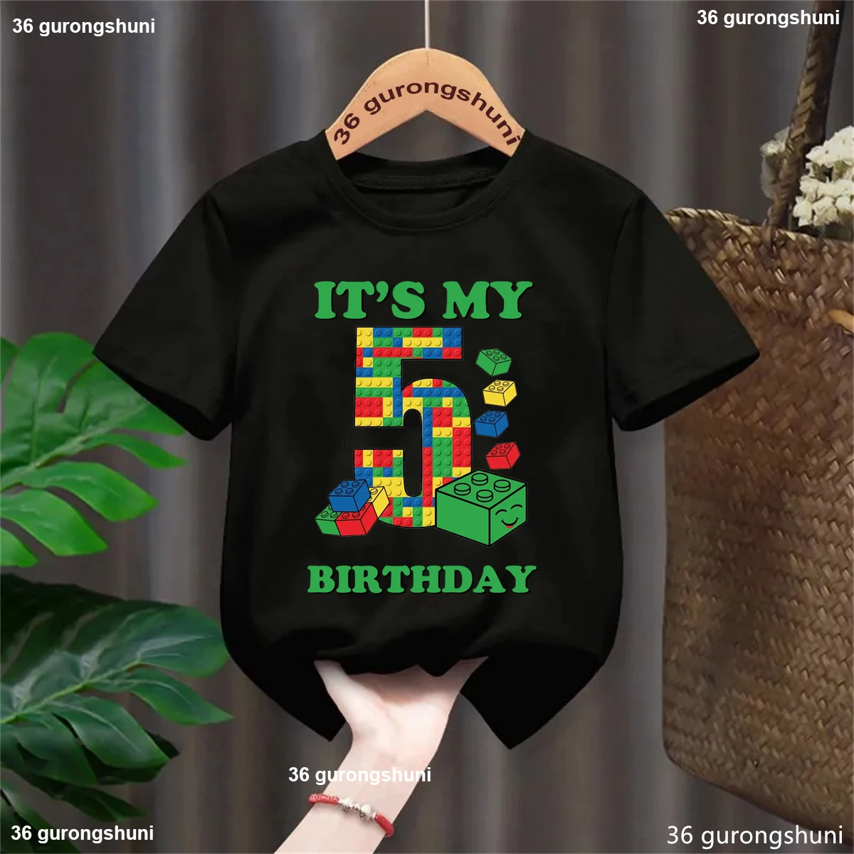 Camiseta de cumpleaños infantil negra y roja estampada - imagen 4