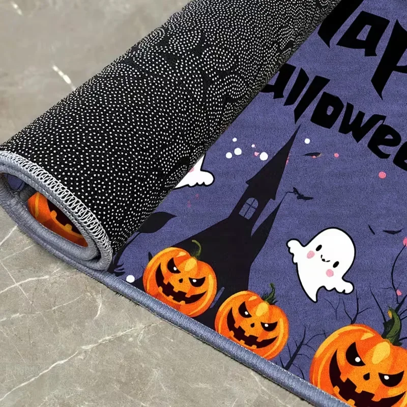 Alfombra de Halloween de terciopelo cristalino en la entrada