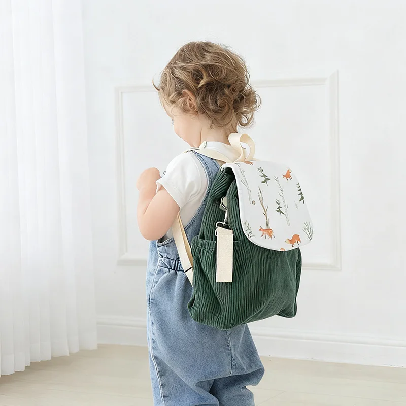 Mochila infantil de pana para guardería, bolso viaje cómodo - imagen 2