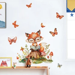 Pegatina pared infantil zorro con mariposas – Vinilo habitación