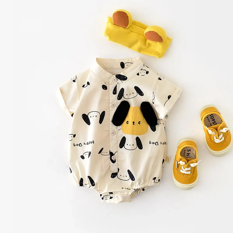 Body verano bebéMILANCEL – Algodón suavecon estampado cachorro