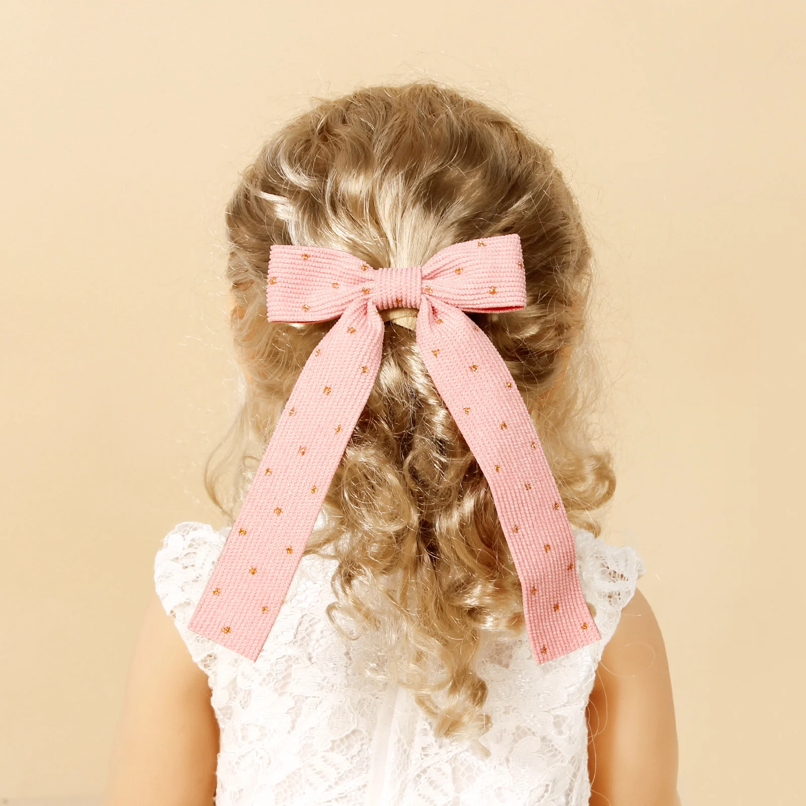 Pinzas con lazos streamer para el pelo de niña – accesorios cola - imagen 4