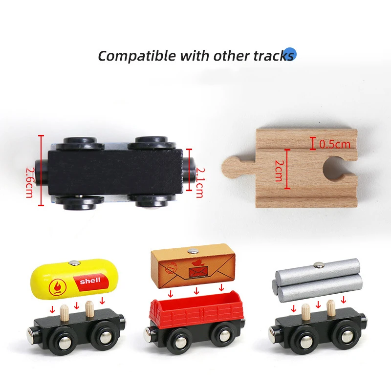 Tren magnético de madera compatible con todas las marcas para niños - imagen 2