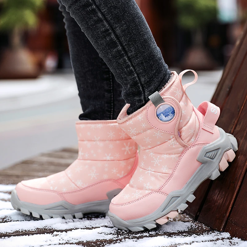 Botas de nieve impermeables niños – Cuero PU cálido invierno - imagen 5
