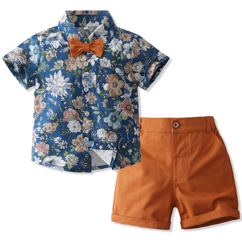 Conjunto playa floral - camiseta manga corta y shorts estilo coreano - imagen 2