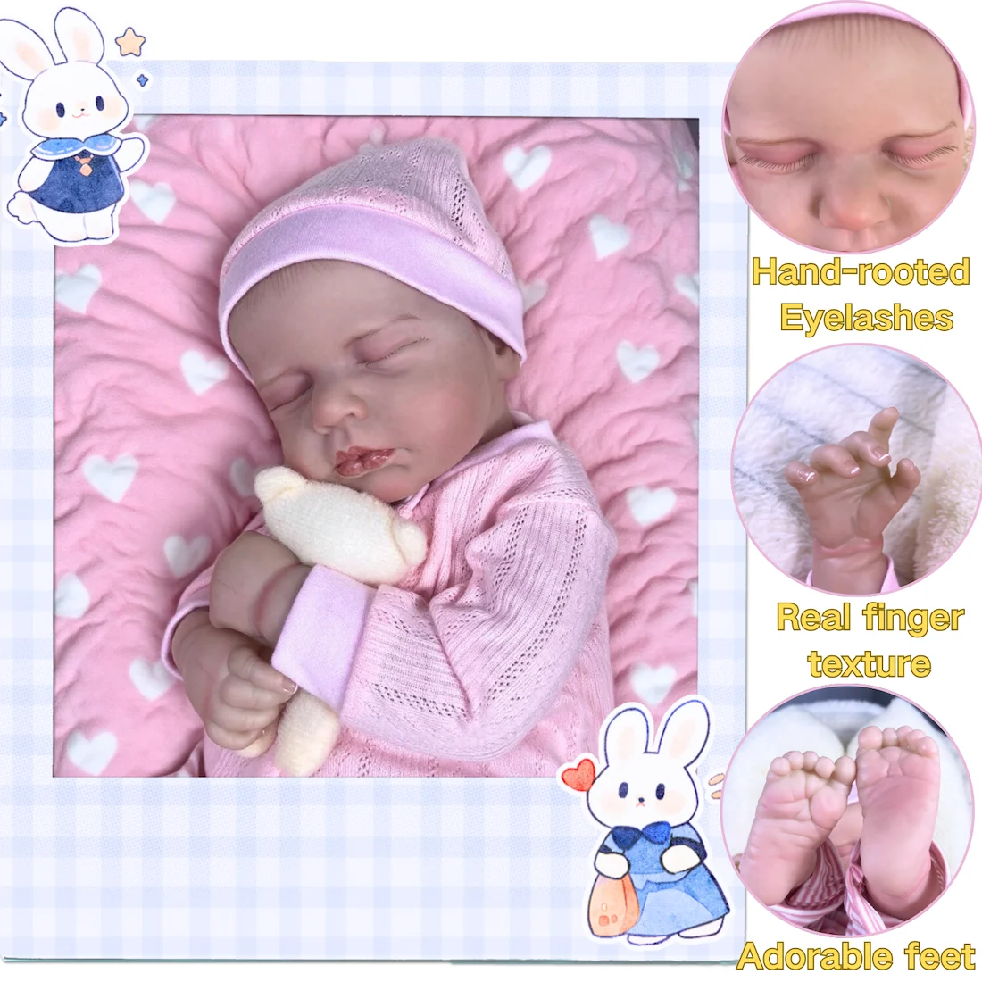 MRB LouLou muñeca reborn realista de piel pintada en 3D a mano