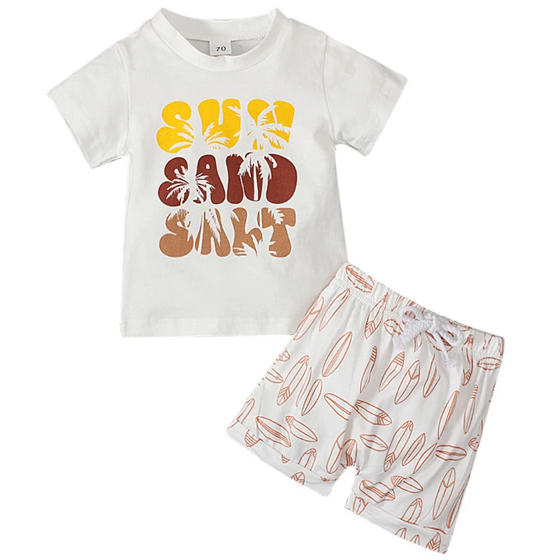Conjunto bebé verano camiseta y pantalón corto algodón - imagen 2