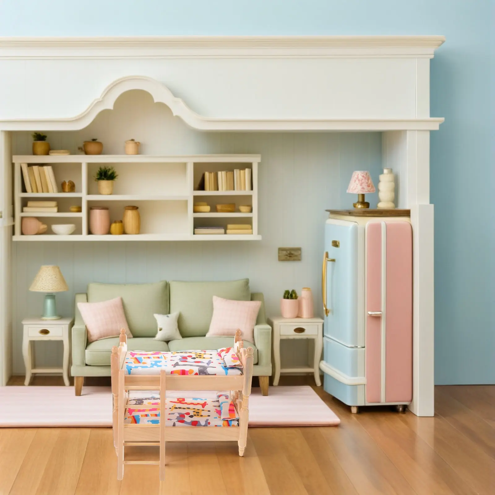 Cama alta de dos niveles para casas de juego imaginarias infantiles - imagen 3