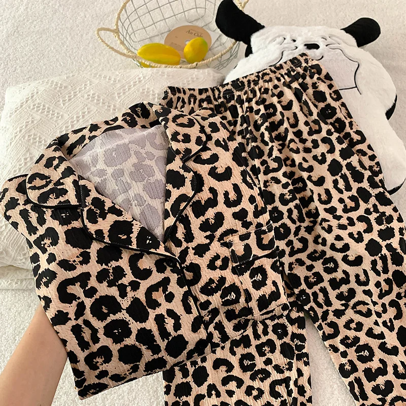 Conjunto de pijama infantil leopardo suave para entretiempo - imagen 5