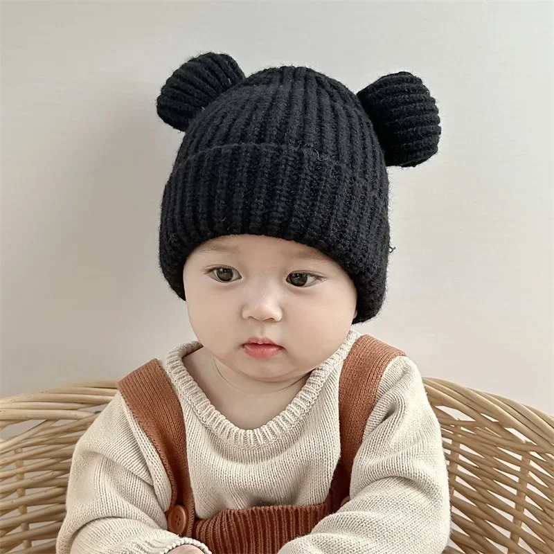 Gorro bebé invierno con orejas de oso – tejido térmico suave - imagen 2