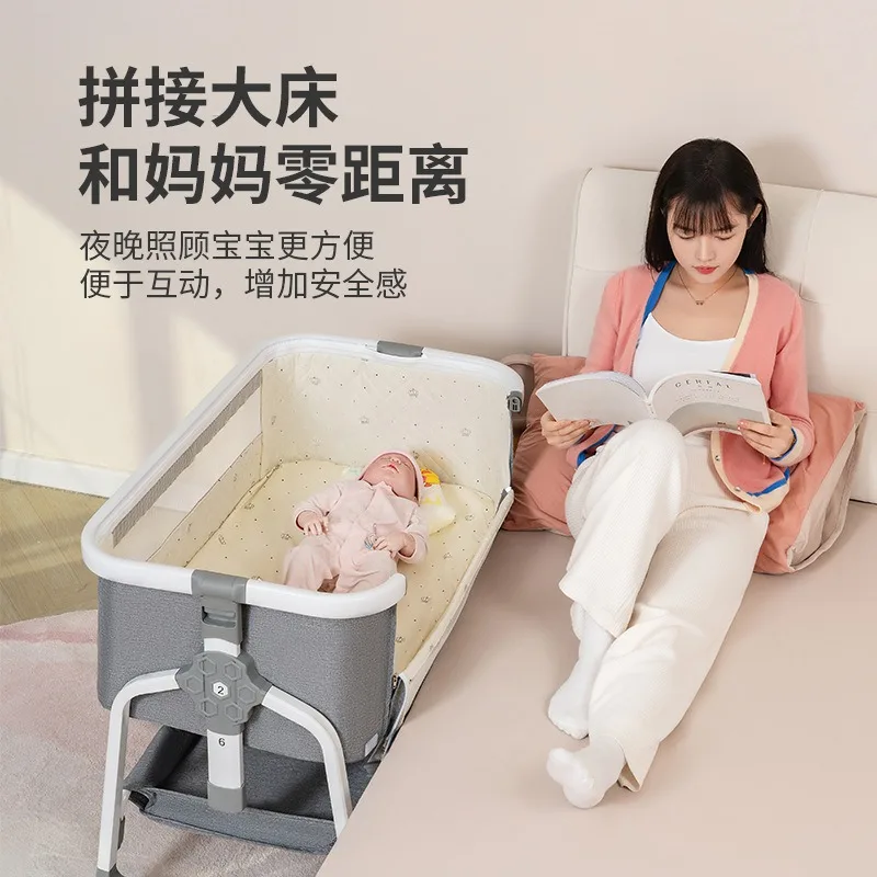 Cuna multifuncional plegable y ajustable en altura para bebé - imagen 3