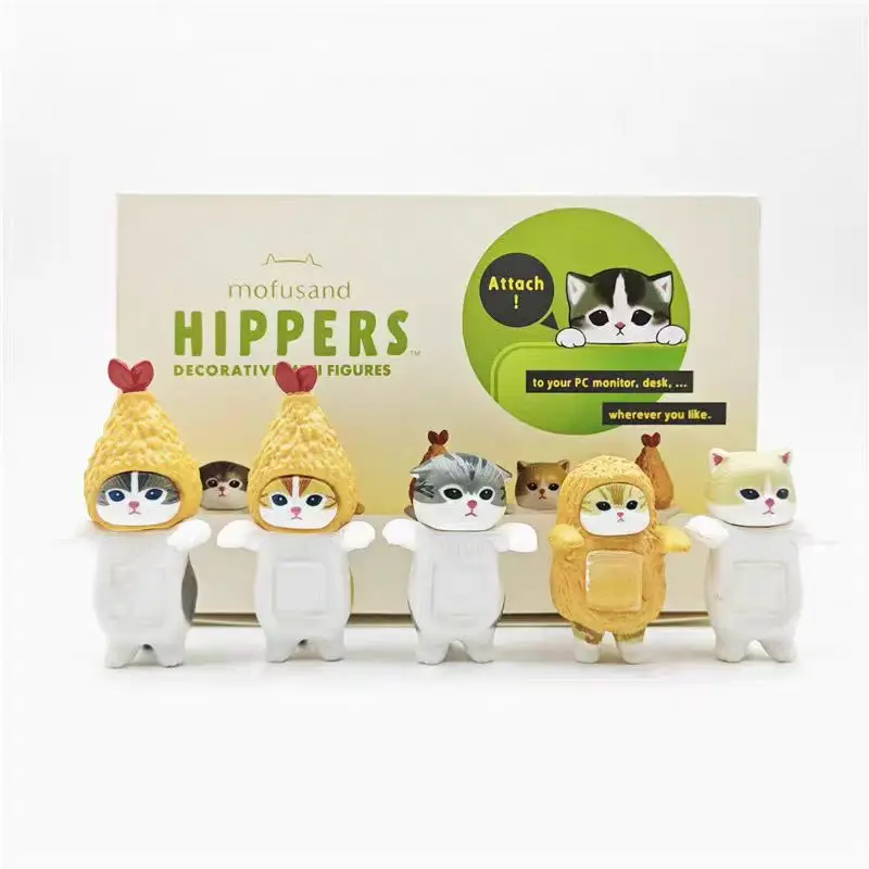 Detalle del diseño del gato Gacha con elementos de comida