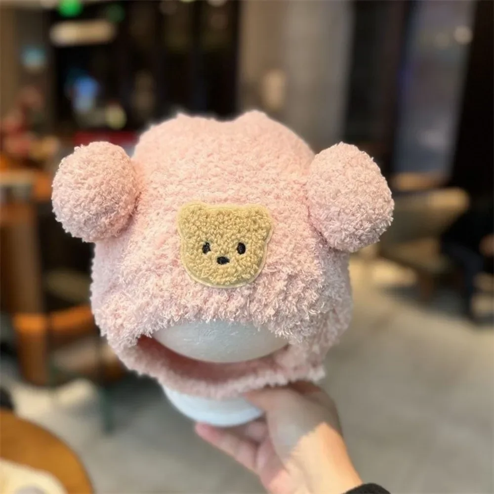 Gorro de punto para bebé con pompón de oso cálido y suave - imagen 5