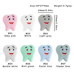 Kovict collar de dentición con cuentas silicona para bebés