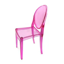 Silla transparente miniatura decorativa para casa de muñecas