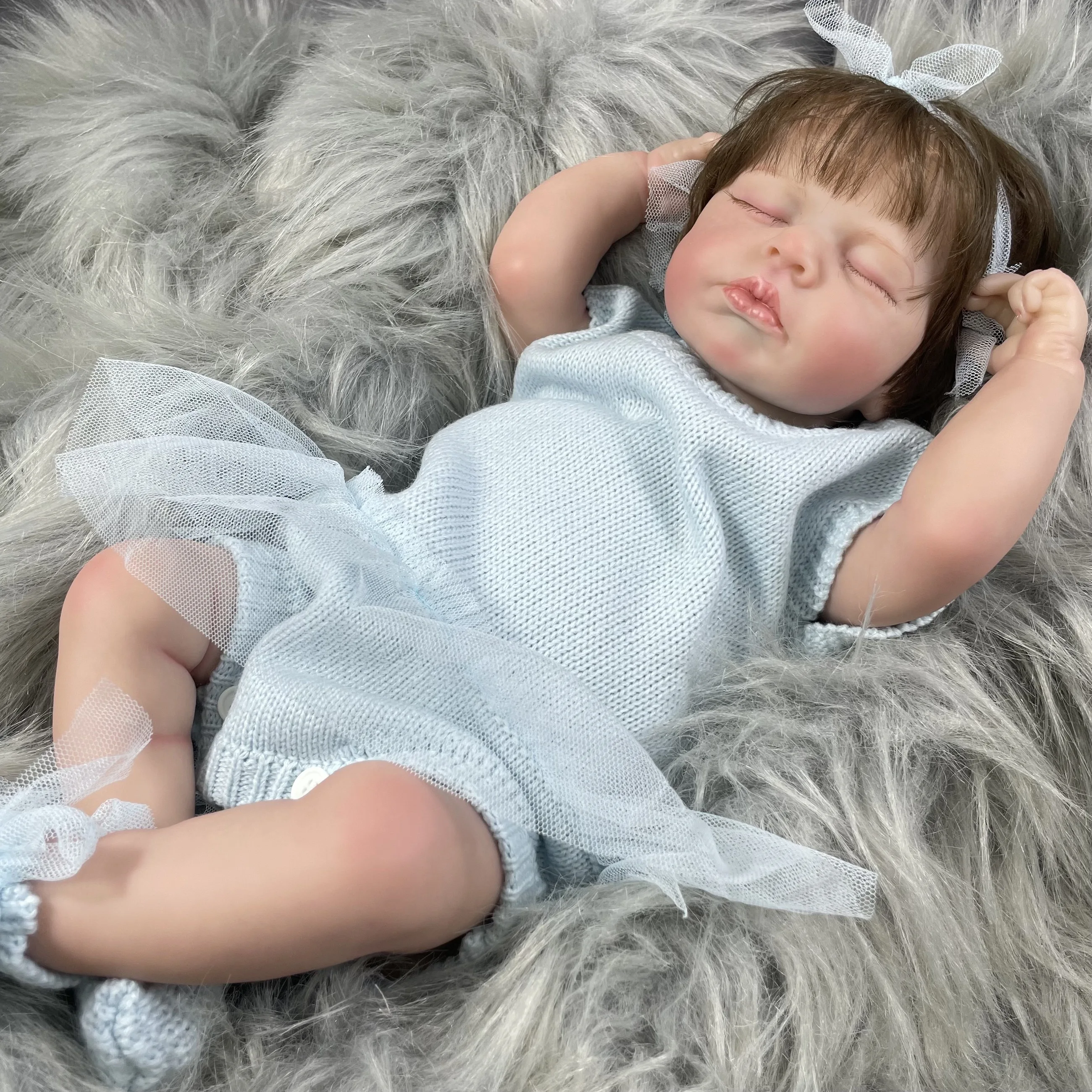 LouLou muñeca reborn para niña con pelo enraizado a mano - imagen 2