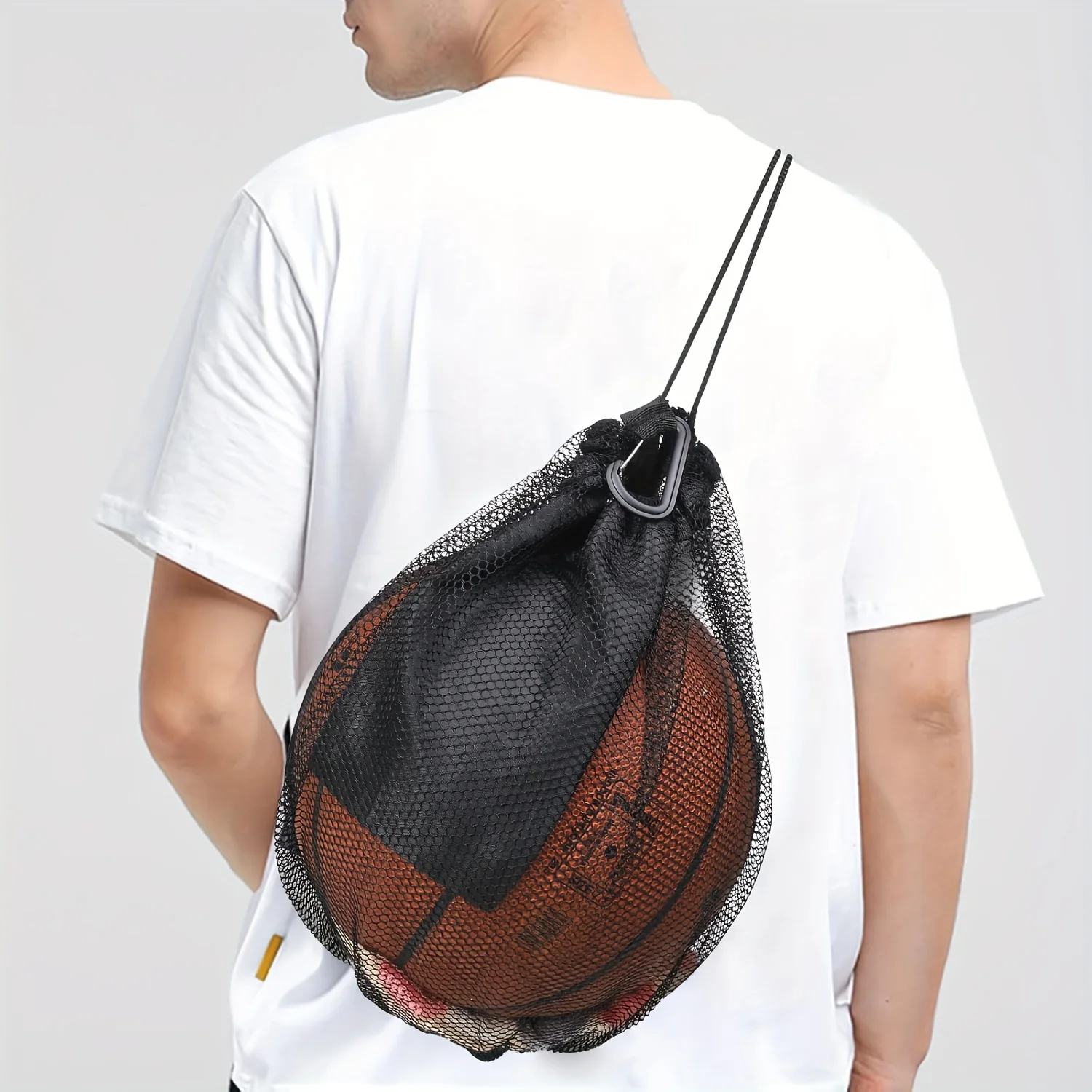Bolsa de malla para baloncesto plegable con cordón - imagen 4