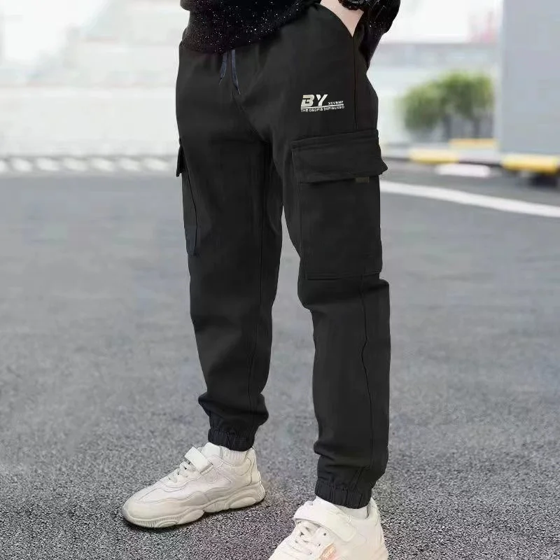 Pantalones de trabajo rectos para niños, estilo informal otoño - imagen 5