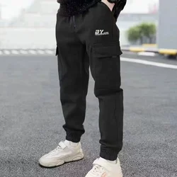 Pantalones de trabajo rectos para niños, estilo informal otoño