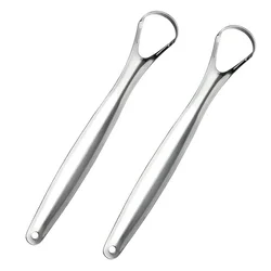 Raspador de lengua de acero inoxidable abierto para limpieza bucal