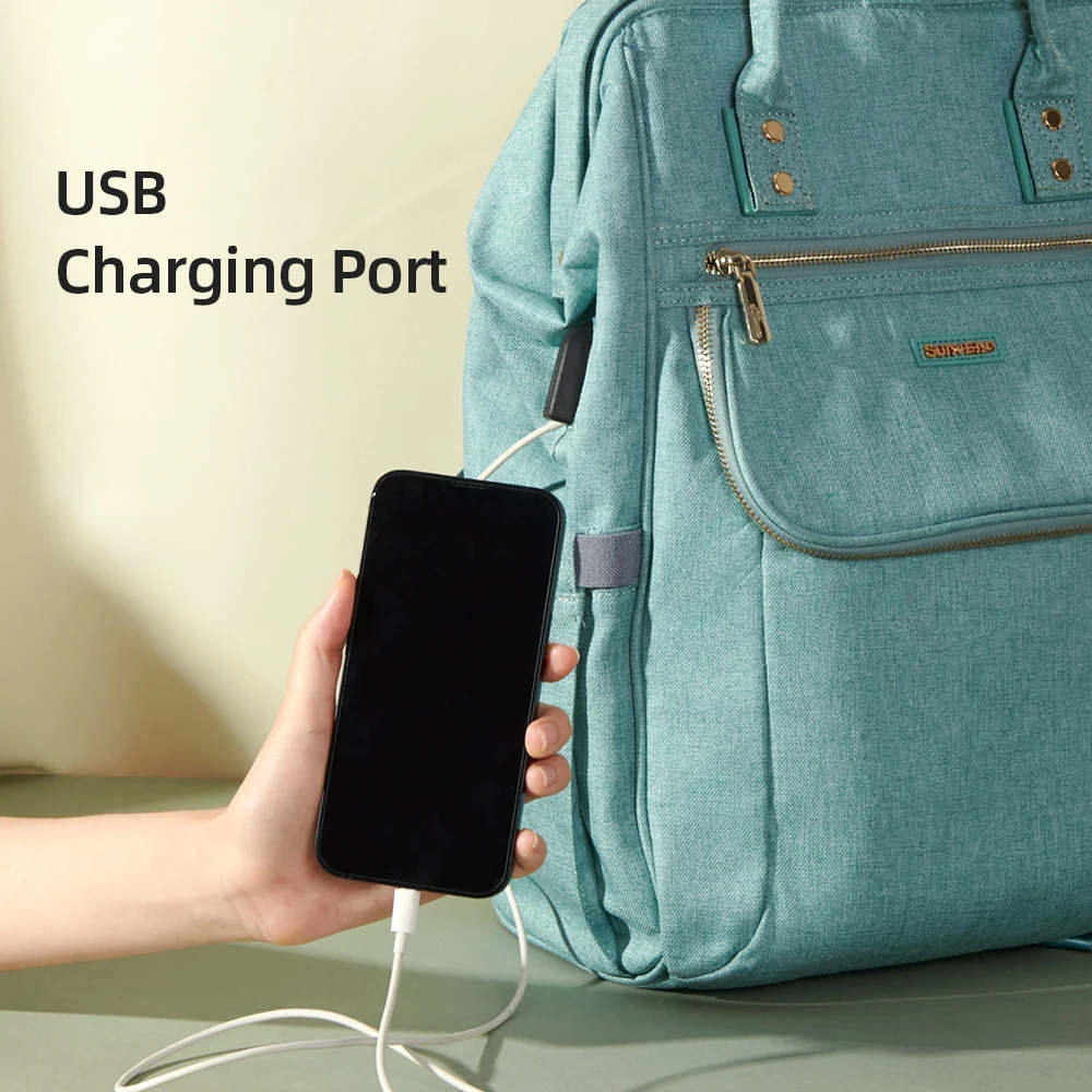 Sunveno Bolsa de pañales con cambiador – Mochila práctica para viajes - imagen 3