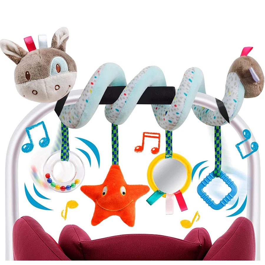Juguete para asiento de coche y cochecito con espiral de peluche - imagen 2
