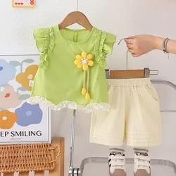 Conjunto infantil de verano con chaleco sin mangas y pantalón corto