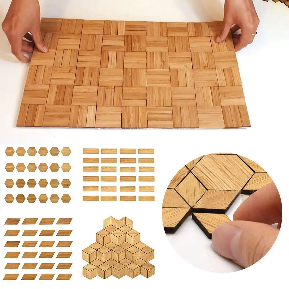 Baldosas de bambú en acabado natural para suelo de miniatura