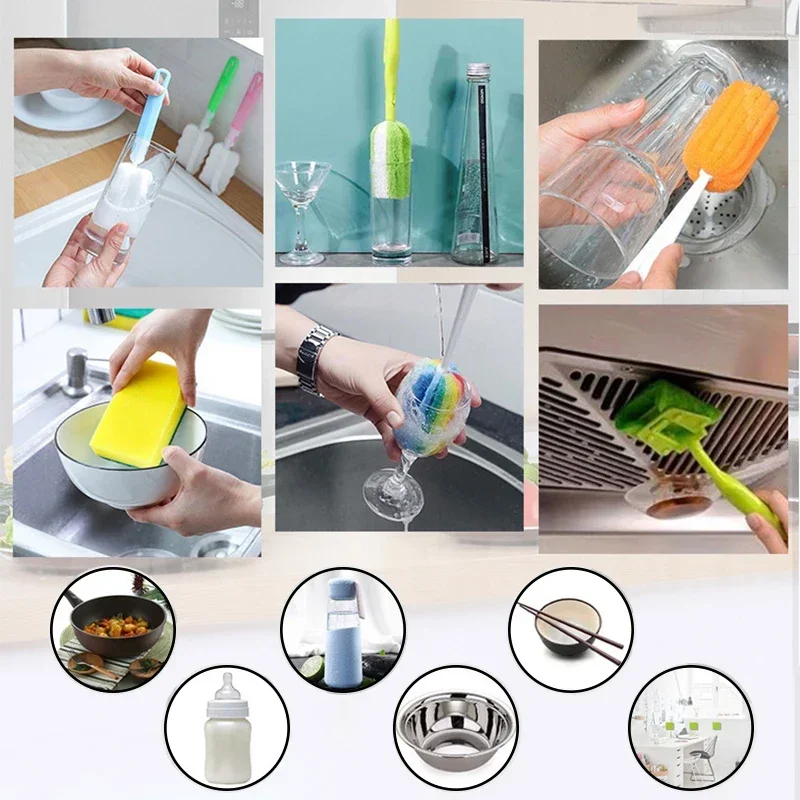 Cepillo limpiabiberones de esponja suave – Mango ergonómico - imagen 3