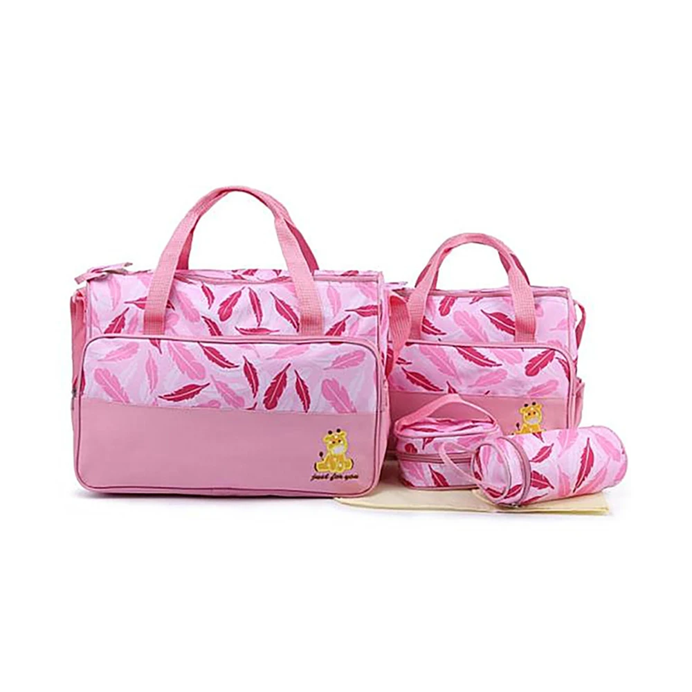 Bolsa de pañales con compartimentos organizadores y estampado floral - imagen 4