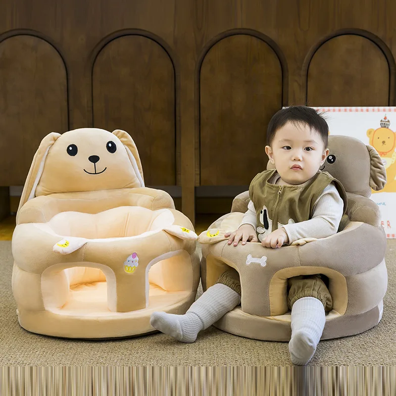Asiento elevado para bebés con respaldo alto anticaídas y felpa - imagen 5