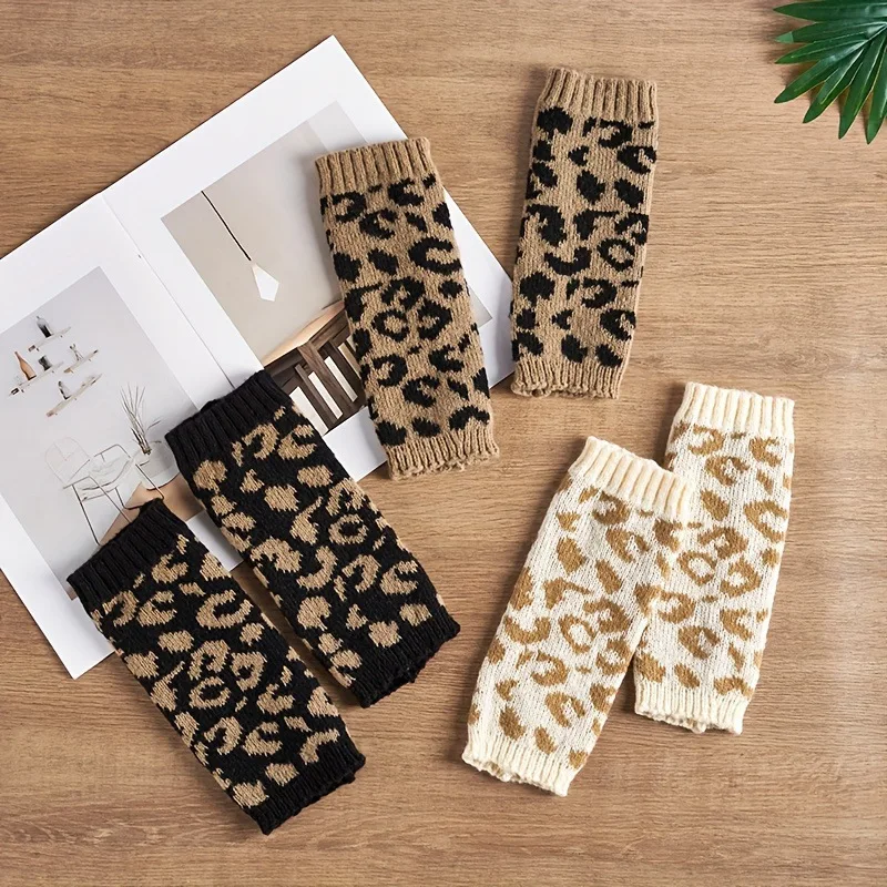 Guantes de punto leopardo beige para niños - Cálidos y suaves - imagen 3