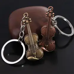 Llavero de violín vintage en cobre y bronce, colgante