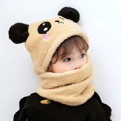 Gorro de panda cálido y suave para niños con protección orejas