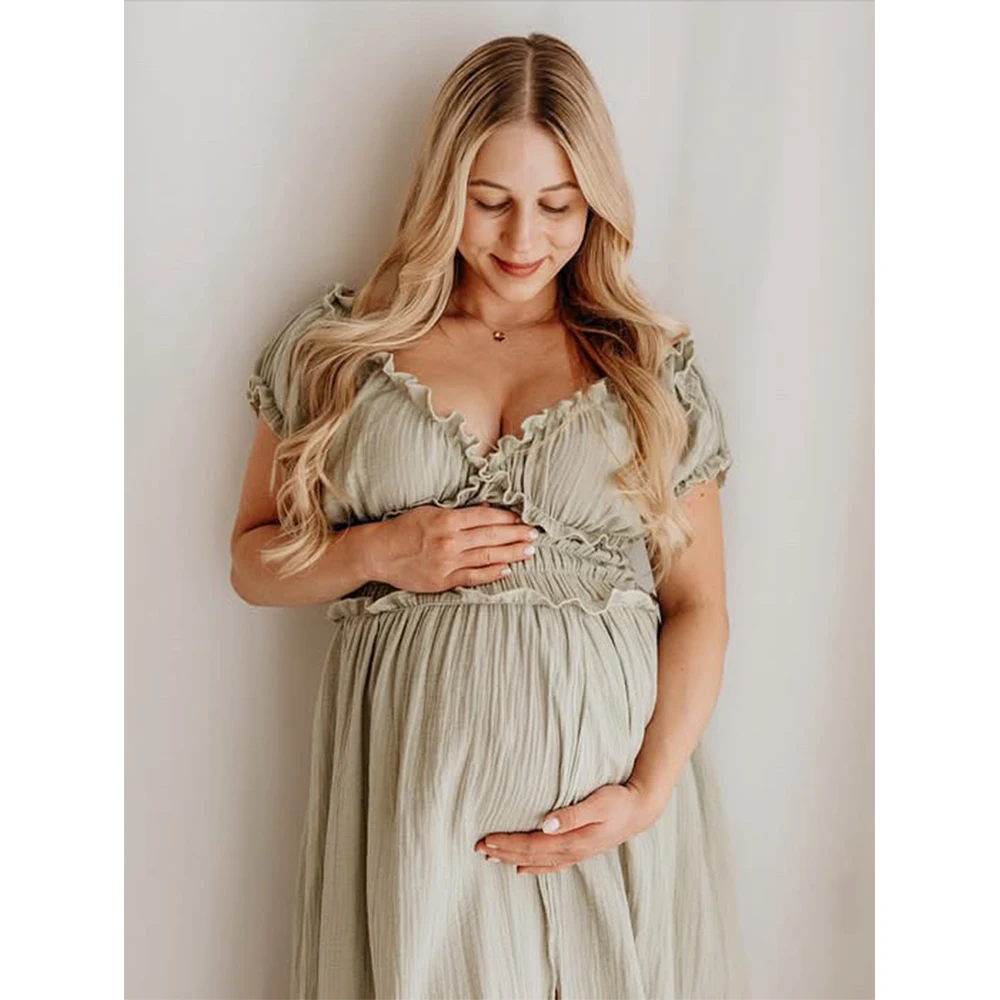Look de maternidad elegante para sesión de fotos