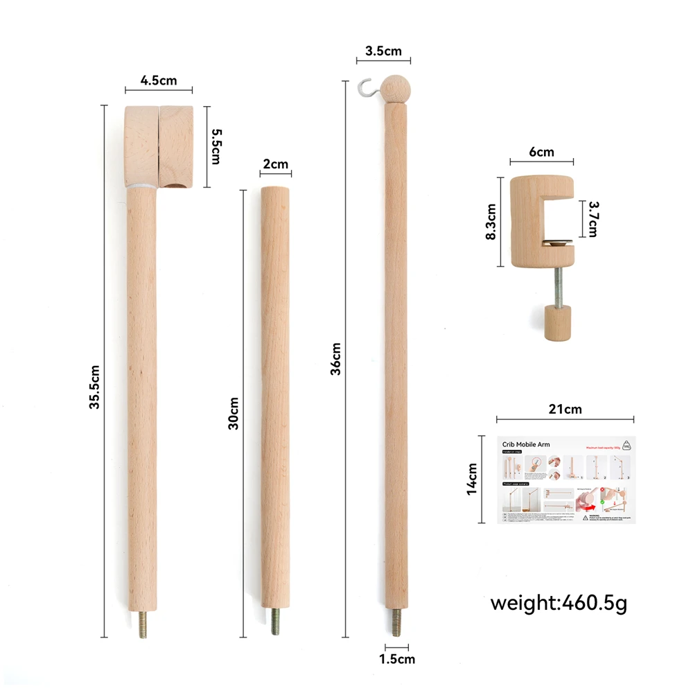 Soporte giratorio de madera para móvil de cuna