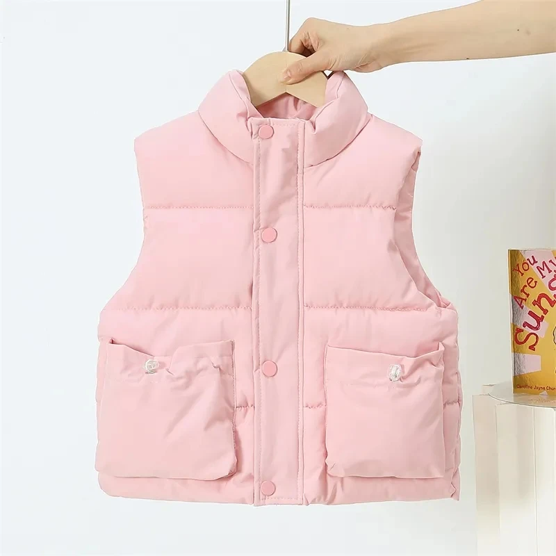 CUHK Chaleco infantil de algodón con cuello subido – Diseño coreano para invierno - imagen 2