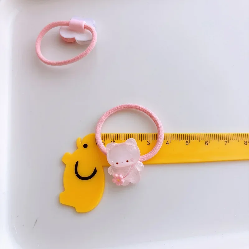 Banda elástica para el pelo rosa con gatito animado Transparente