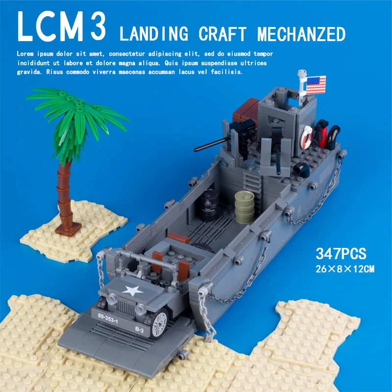 Barco LCM3 de desembarco WWII – Bloques militares para niños - imagen 3