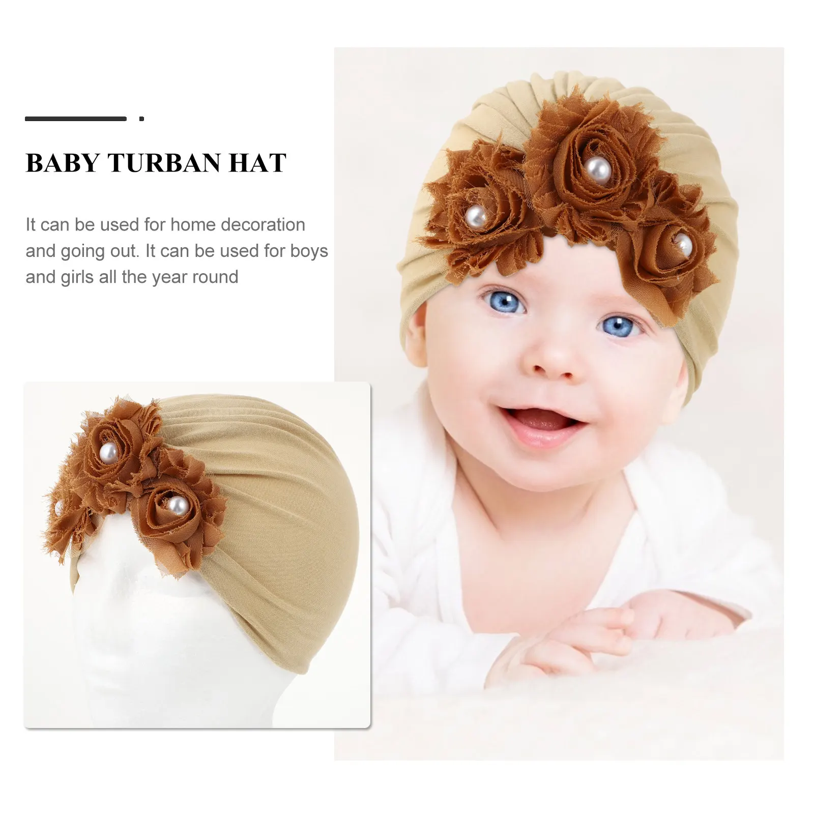 Gorro turbante de algodón para bebés, suave y cómodo en uso diario - imagen 5