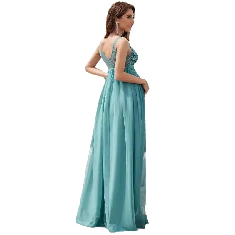 Vestido sin mangas de tul para fotografía de maternidad - imagen 4