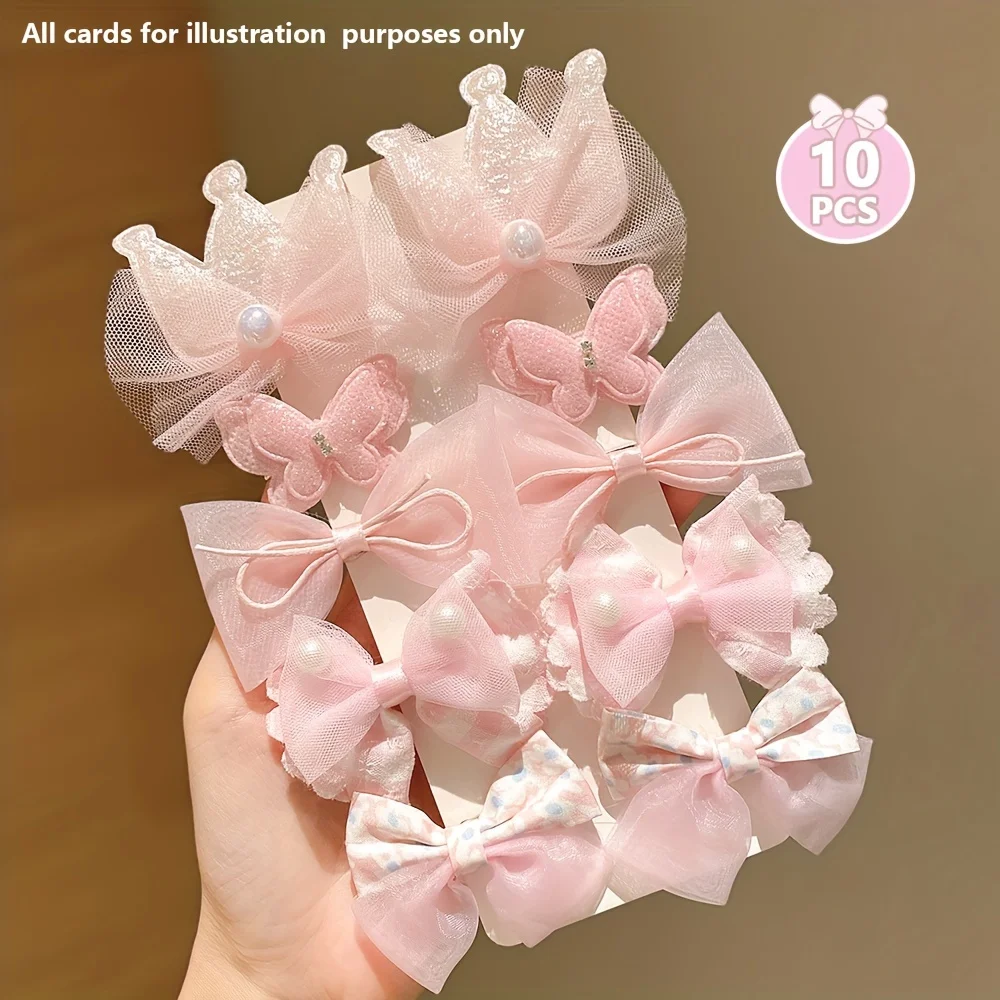 Horquillas rosa dulce con lazo de corona