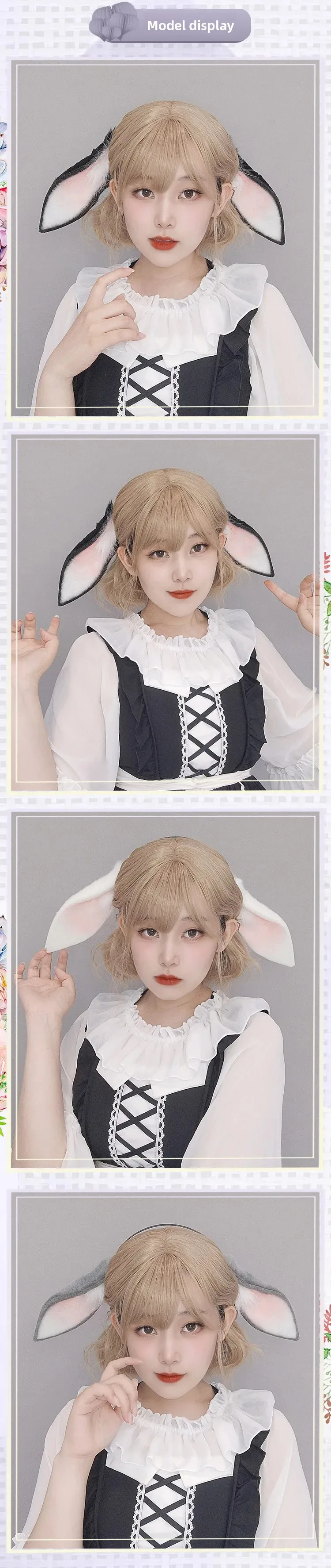 Diadema con orejas de conejo para cosplay infantil