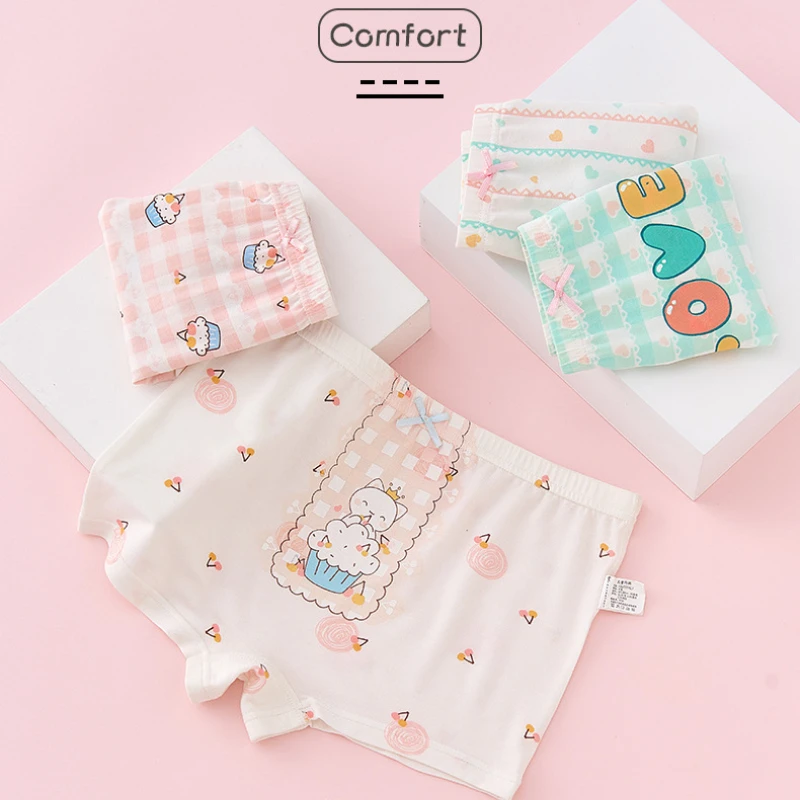 Calzoncillos bóxer de algodón para niña con dibujos animados - imagen 2